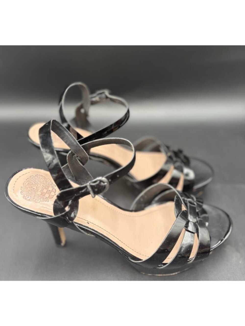 Women' Pumps High Heel Shoes Size 9.5M Vince Camuto Black Toleo Dress Sandals - Picture 8 of 16